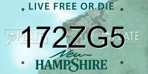 172ZG5 New Hampshire License Plate