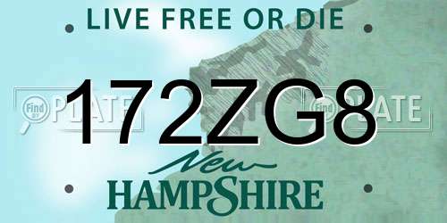 172ZG8 New Hampshire License Plate