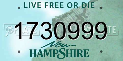 1730999 New Hampshire License Plate