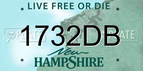 1732DB New Hampshire License Plate
