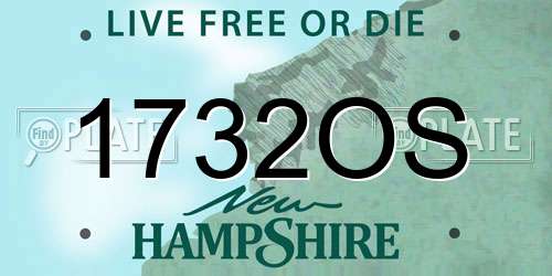 1732OS New Hampshire License Plate