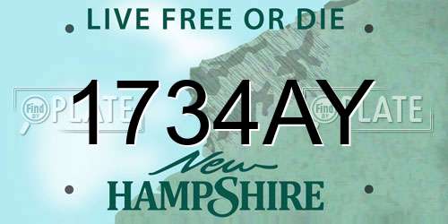 1734AY New Hampshire License Plate