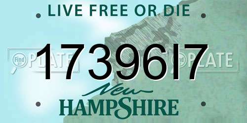 17396I7 New Hampshire License Plate