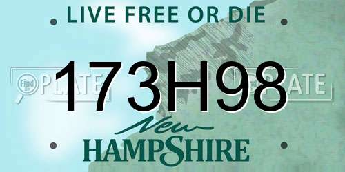 173H98 New Hampshire License Plate