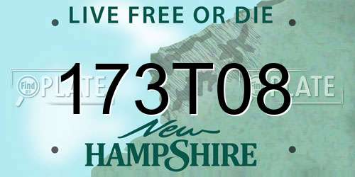 173T08 New Hampshire License Plate