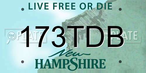 173TDB New Hampshire License Plate