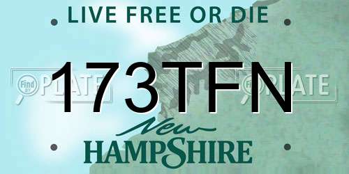 173TFN New Hampshire License Plate