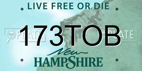 173TOB New Hampshire License Plate
