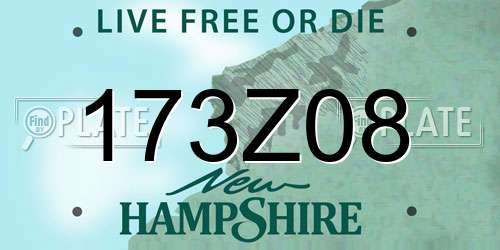 173Z08 New Hampshire License Plate