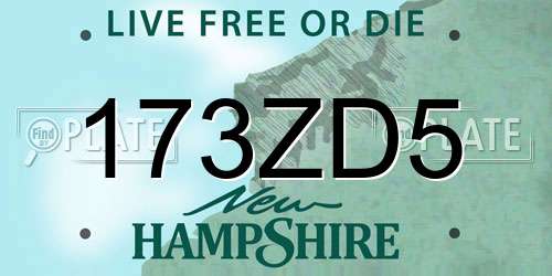 173ZD5 New Hampshire License Plate