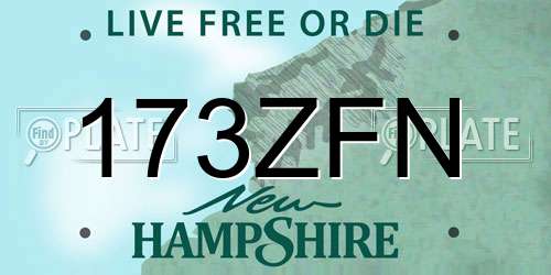 173ZFN New Hampshire License Plate