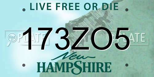 173ZO5 New Hampshire License Plate