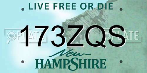 173ZQS New Hampshire License Plate