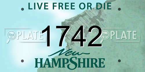 1742 New Hampshire License Plate