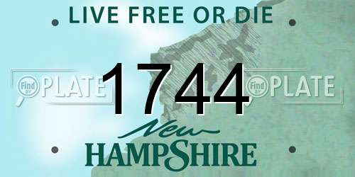 1744 New Hampshire License Plate