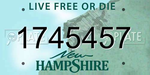 1745457 New Hampshire License Plate