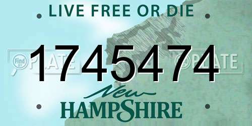 1745474 New Hampshire License Plate