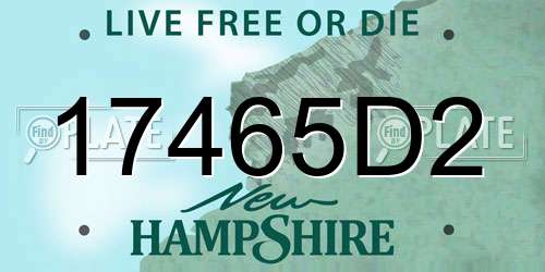 17465D2 New Hampshire License Plate