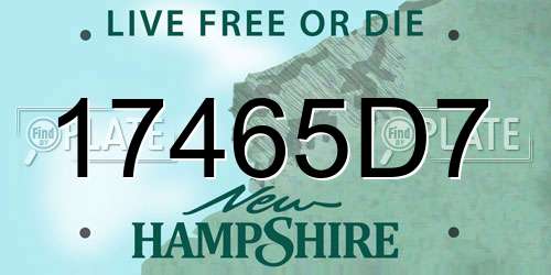 17465D7 New Hampshire License Plate