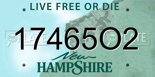 17465O2 New Hampshire License Plate