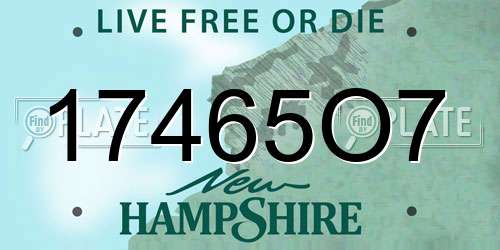 17465O7 New Hampshire License Plate