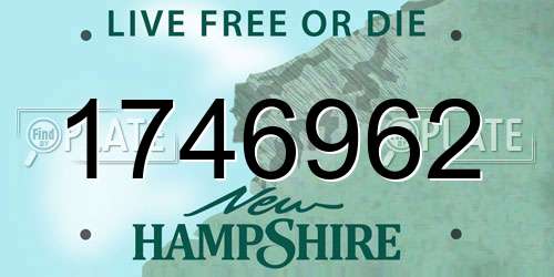 1746962 New Hampshire License Plate