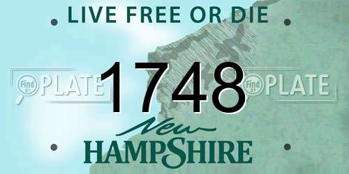 1748 New Hampshire License Plate