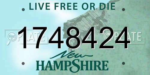 1748424 New Hampshire License Plate