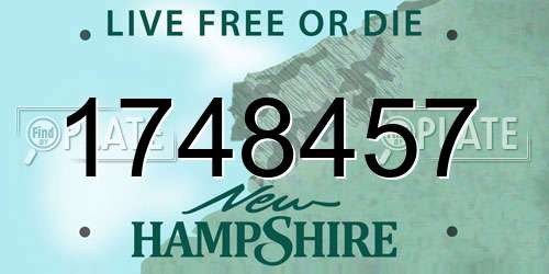 1748457 New Hampshire License Plate