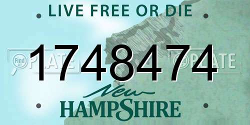 1748474 New Hampshire License Plate