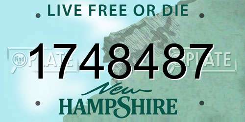 1748487 New Hampshire License Plate