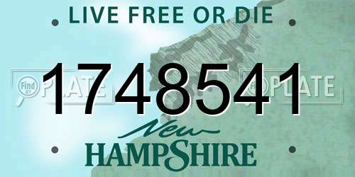 1748541 New Hampshire License Plate