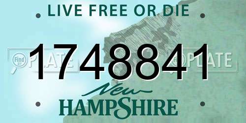 1748841 New Hampshire License Plate