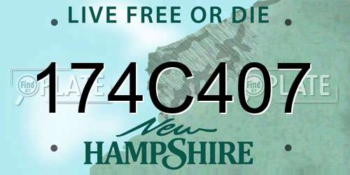 174C407 New Hampshire License Plate