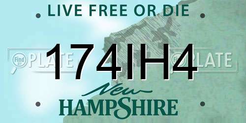 174IH4 New Hampshire License Plate