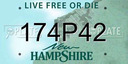 174P42 New Hampshire License Plate