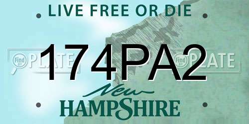 174PA2 New Hampshire License Plate