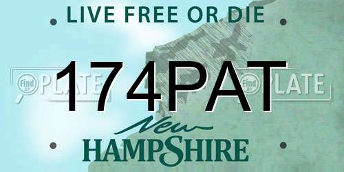 174PAT New Hampshire License Plate