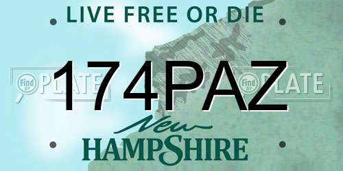 174PAZ New Hampshire License Plate