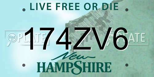 174ZV6 New Hampshire License Plate