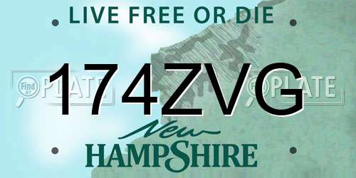 174ZVG New Hampshire License Plate