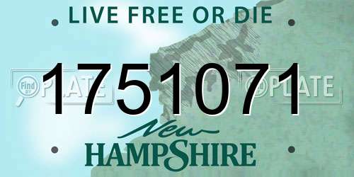 1751071 New Hampshire License Plate