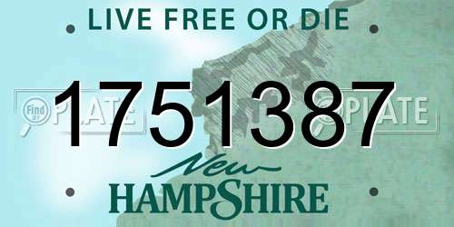 1751387 New Hampshire License Plate