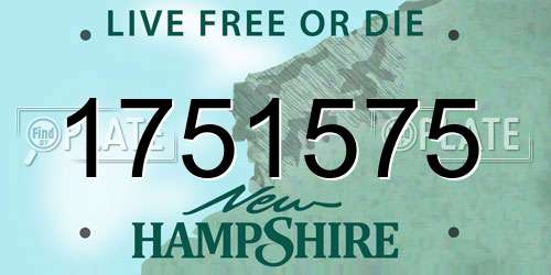 1751575 New Hampshire License Plate