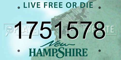 1751578 New Hampshire License Plate