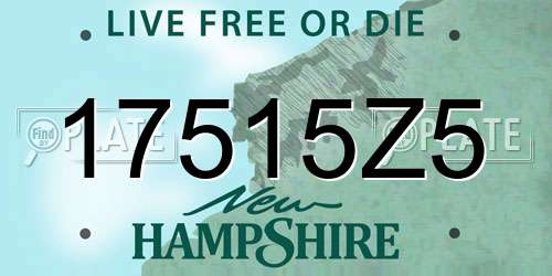17515Z5 New Hampshire License Plate