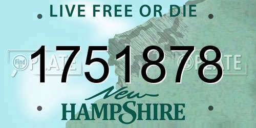1751878 New Hampshire License Plate