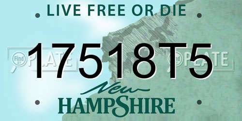 17518T5 New Hampshire License Plate