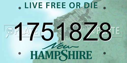17518Z8 New Hampshire License Plate