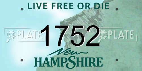 1752 New Hampshire License Plate